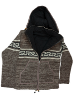 Load image into Gallery viewer, Hand knitted woolen jacket/sweater with soft inner fleece - HMPWJ14
