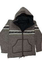 Load image into Gallery viewer, Hand knitted woolen jacket/sweater with soft inner fleece - HMPWJ15

