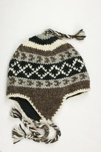 Load image into Gallery viewer, Hand knitted woolen Hat with soft fleece lining and ear flab - unisex
