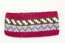Load image into Gallery viewer, Hand knitted woolen headband with soft fleece liner - unisex
