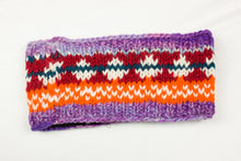 Load image into Gallery viewer, Hand knitted woolen headband with soft fleece liner - unisex
