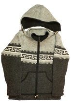 Load image into Gallery viewer, Hand knitted woolen jacket/sweater with soft inner fleece - HMPWJ17
