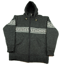 Load image into Gallery viewer, Hand knitted woolen jacket/sweater with soft inner fleece - HMPWJ6
