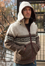 Load image into Gallery viewer, Hand knitted woolen jacket/sweater with soft inner fleece - HMPWJ8
