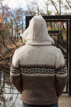 Load image into Gallery viewer, Hand knitted woolen jacket/sweater with soft inner fleece - HMPWJ8
